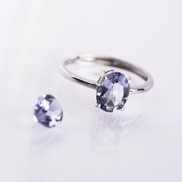アイオライト、指輪、リング：美しい天然石：青紫色：シルバー925【Creema限定】【送料無料】 1枚目の画像