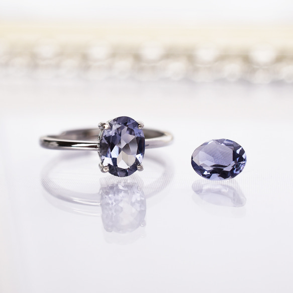アイオライト、指輪、リング：美しい天然石：青紫色：シルバー925【Creema限定】【送料無料】 2枚目の画像