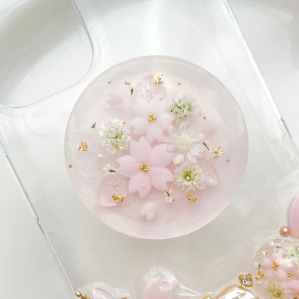 iPhoneケース　スマホケース　Android Sakura Jewelry 桜　押し花　A 9枚目の画像