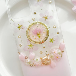 iPhoneケース　スマホケース　Android Sakura Jewelry 桜　押し花　A 15枚目の画像