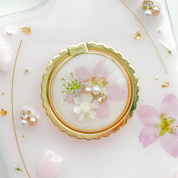 iPhoneケース　スマホケース　Android Sakura Jewelry 桜　押し花　A 12枚目の画像