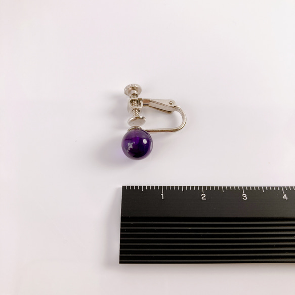 純 イヤリング - 天然石┊アメジスト/紫水晶 4枚目の画像
