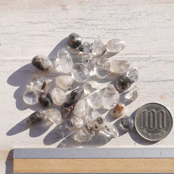 天然石エレスチャルクォーツ(ヒマラヤ産)約20g分詰合せ約5～15mmさざれ石穴なし骸骨水晶[sa-230226-01] 18枚目の画像