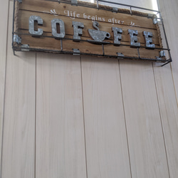 海の見えるカフェ  CAFE COFFEE  喫茶店 壁掛け看板  自立式看板  #店舗什器  #カフェ  #珈琲 2枚目の画像