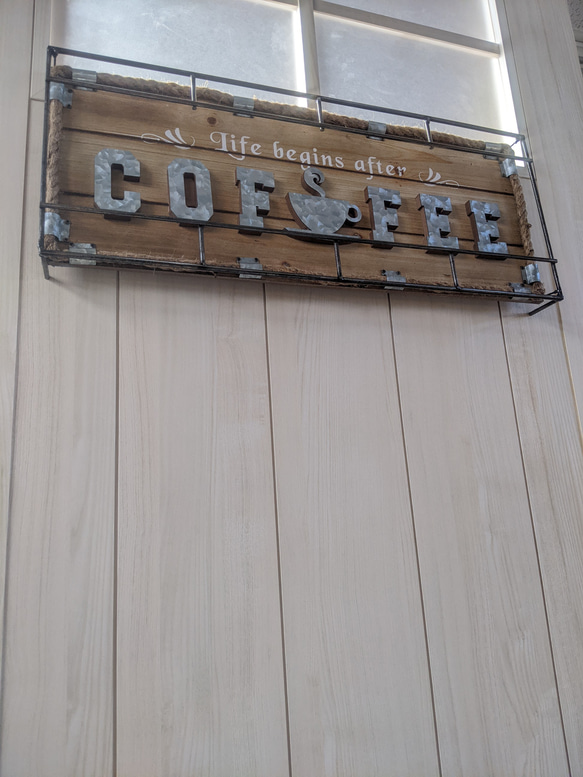 海の見えるカフェ  CAFE COFFEE  喫茶店 壁掛け看板  自立式看板  #店舗什器  #カフェ  #珈琲 2枚目の画像