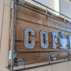 海の見えるカフェ  CAFE COFFEE  喫茶店 壁掛け看板  自立式看板  #店舗什器  #カフェ  #珈琲 5枚目の画像