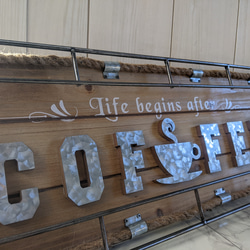 海の見えるカフェ  CAFE COFFEE  喫茶店 壁掛け看板  自立式看板  #店舗什器  #カフェ  #珈琲 3枚目の画像