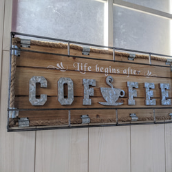 海の見えるカフェ  CAFE COFFEE  喫茶店 壁掛け看板  自立式看板  #店舗什器  #カフェ  #珈琲 4枚目の画像