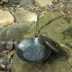 【受注生産】鍛造鉄のフライパン折り畳み式　ソロキャンプ焚き火キャンプギア 11枚目の画像