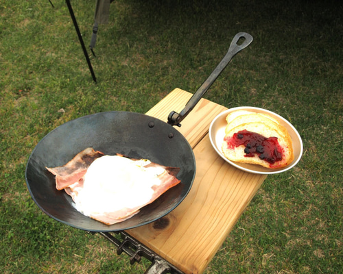 受注生産】鍛造鉄のフライパン折り畳み式 ソロキャンプ焚き火キャンプ