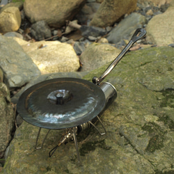 【受注生産】鍛造鉄のフライパン折り畳み式　ソロキャンプ焚き火キャンプギア 10枚目の画像