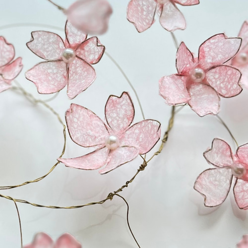 受注制作】和紙の花びらが舞う桜ライト スタンドライト・テーブル