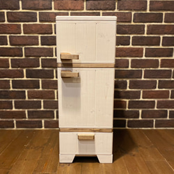 おままごと冷蔵庫 レトロ風 木製 ハンドメイド 2枚目の画像