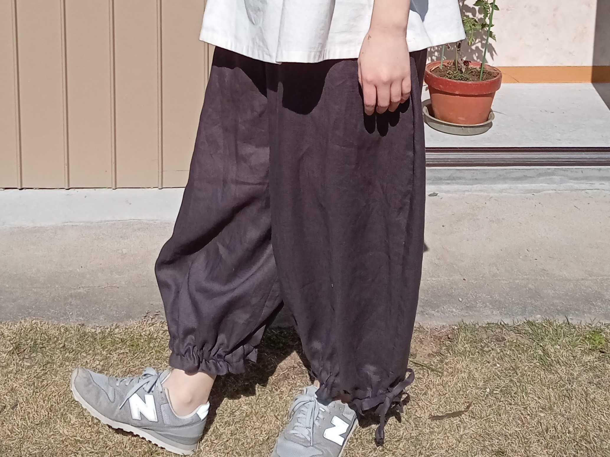 リネン◇フレンチりぼんパンツ◇チャコール◇フリーサイズ（リネン100％） 6,263円