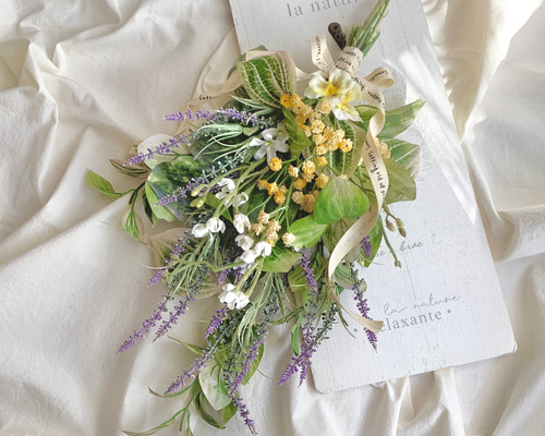 Spring botanical swag ♡ ラベンダー & イエロービオラ スワッグ