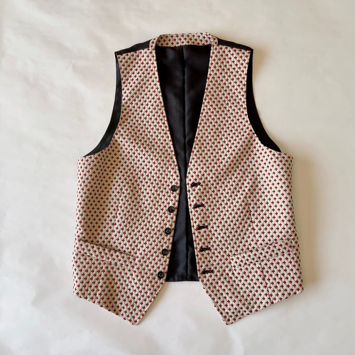 メンズベスト トップス アイボリーホワイト 刺繡柄ベスト ベスト