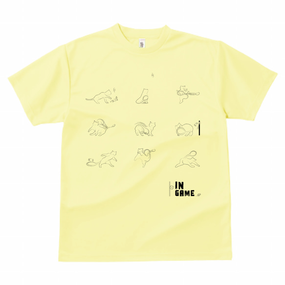 Let's play テニス！ 【ドライTシャツ】 テニス猫デザインのTシャツ１ 1枚目の画像