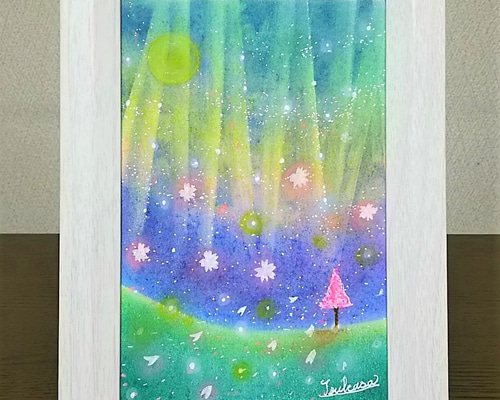 夢の中で　ハンドメイドパステル画　絵画アート原画 dream fantasy ハンドメイドパステル画 絵画アート原画