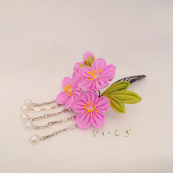 ❀桃の花の簪❀つまみ細工 3枚目の画像
