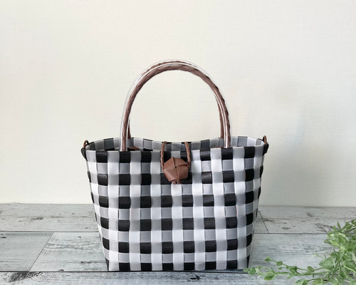 ご注文品　シュナウザー　タータンチェック★プラカゴ★お散歩バッグ　PPバンド シュナウザー☆お散歩バック☆プラカゴ☆エコバッグ ppバンド - メルカリ