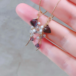 【-birthstone-】3月 誕生石 アイオライト アクアマリン 珊瑚 天然石 海泡花 ピアス・イヤリング チャーム 10枚目の画像