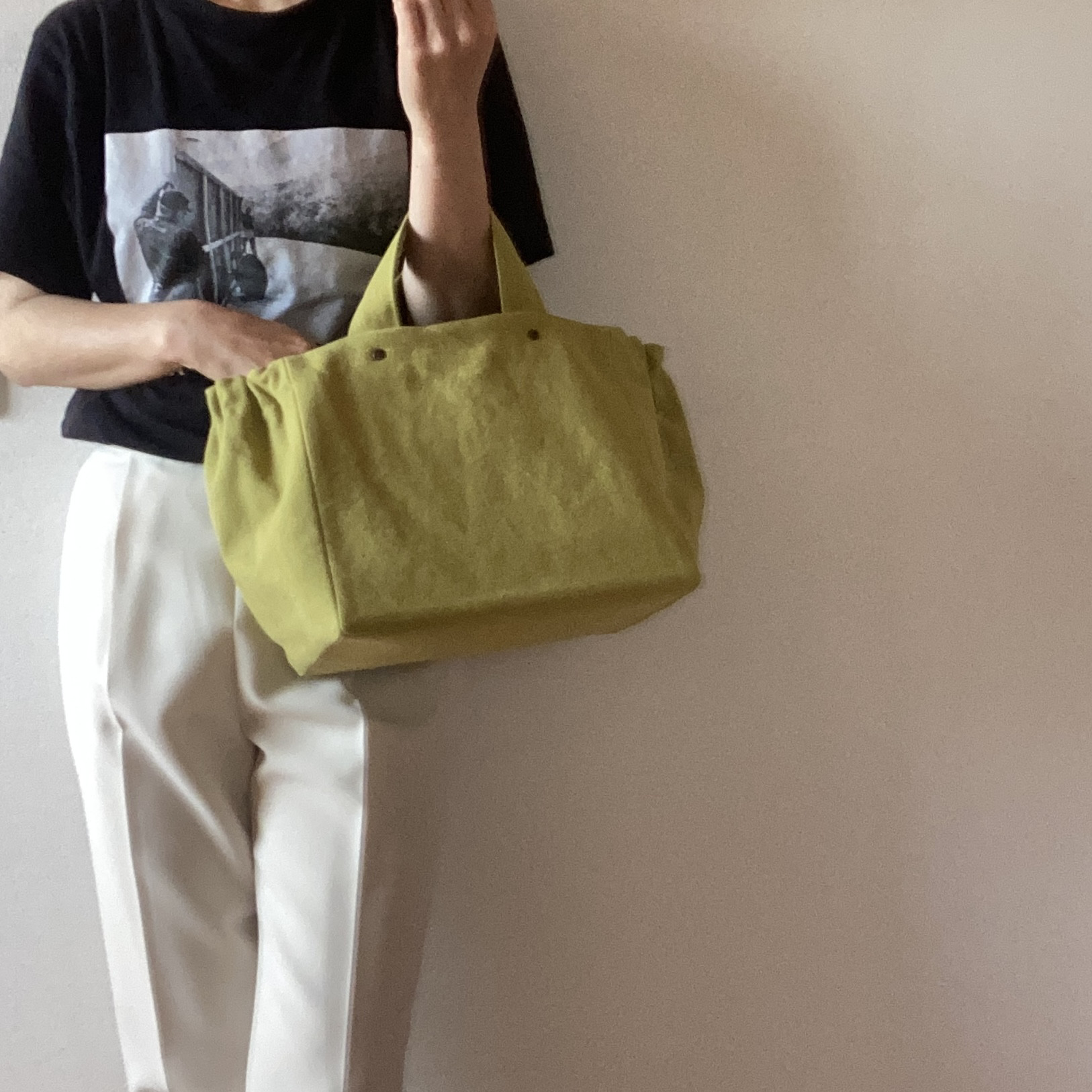 ギャザートート：Basic（ヒワグリーン）