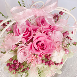 【creema限定】Luana Mally✽ 上品なで華やかなワイヤー花かご　ローズピンク　小 6枚目の画像