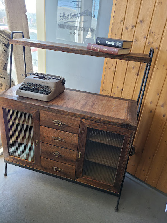 FRENCH DOOR CABINET　古材×アイアン 10枚目の画像