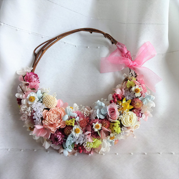 花摘みリース（プリザ＆ドライフラワー） リース chloe misaki 通販