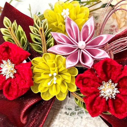 オーダー可能生地11 刺繍ピン エンブロイダリー 小花 フラワー