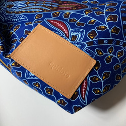 ［Epidote]African print × Real leather  bigbag #blue 4枚目の画像