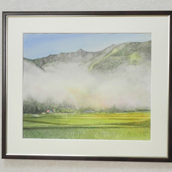 絵画　水彩画　風景画　画題「朝靄」 2枚目の画像