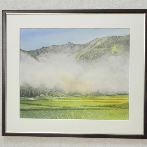 絵画 水彩画 風景画 画題「朝靄」 絵画 yamakasumi56 通販