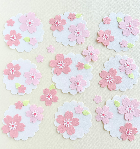 クラフトパンチの桜の花〜サクラ コメントカード 寄せ書き 卒園卒業