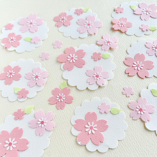 クラフトパンチ メッセージカード ひょっこりanimal❀桜