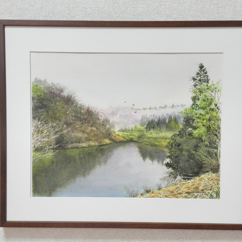 絵画 水彩画 風景画 画題「幻想の木籠（こごも）」 絵画 yamakasumi56