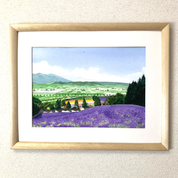 花の咲く路地10」アクリル画 原画 風景画 額縁付 SMサイズ 絵画