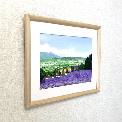 【Lavender garden】アクリル画 F4 風景画 絵画 Lavender garden】アクリル画 F4 風景画 絵画 美術品
