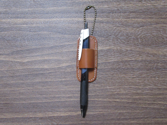 本革　ペン・ホルダー Ⅶ型　栃木レザーで制作　＜ブラウン＞　STA23-01(M) 4枚目の画像