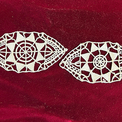 イタリア製 アンティーク レティセラレース 紡錘形 1枚（No.2755） 2枚目の画像