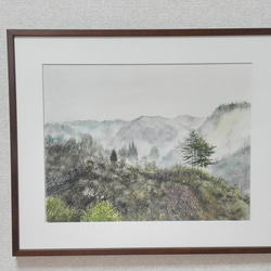 絵画　水彩画　風景画　画題「幻想の山古志（木立）」 2枚目の画像