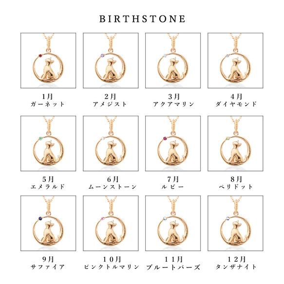 ★1 件現貨★ 十二月生日石坦桑石貓坐在新月上向生日石圖案 PG 項鍊許願 第8張的照片