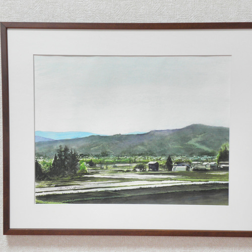 絵画 水彩画 風景画 画題「早朝の魚沼」 絵画 yamakasumi56 通販