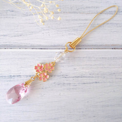 持ち運べるミニサンキャッチャー【桜】クリスタルガラス/ストラップ