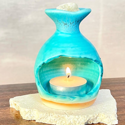 海を感じるフランキンセンス香炉　ROYALGreen30gセット　乳香 オマーン産最高品質　うるま陶器 4枚目の画像