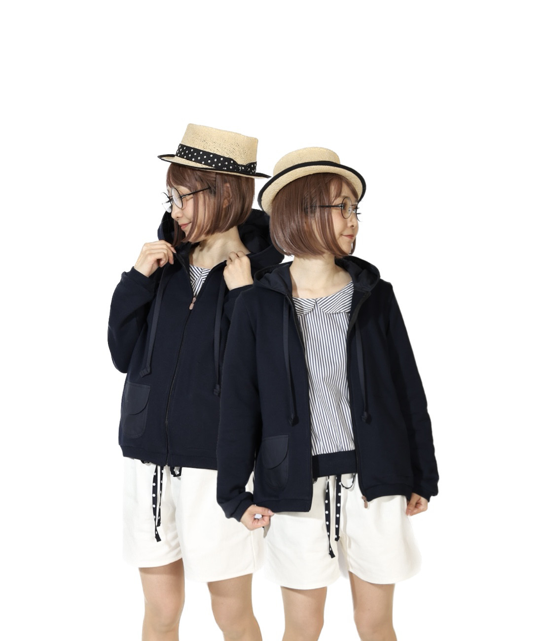 newネイビーフードパーカー♡
