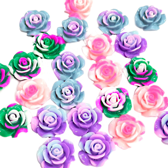 デコパーツ お花 薔薇 6個 アクセサリー ハンドメイド キッズ  子供 手芸材料 pt-2025 1枚目の画像