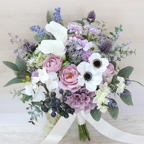 オーダーメイドブーケ22,000円～/ピンク×白×サムシングブルー×グリーン