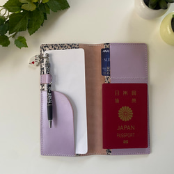 かわいい♡パスポートケース☆パールピンク×ヒョウ柄♬ 1枚目の画像