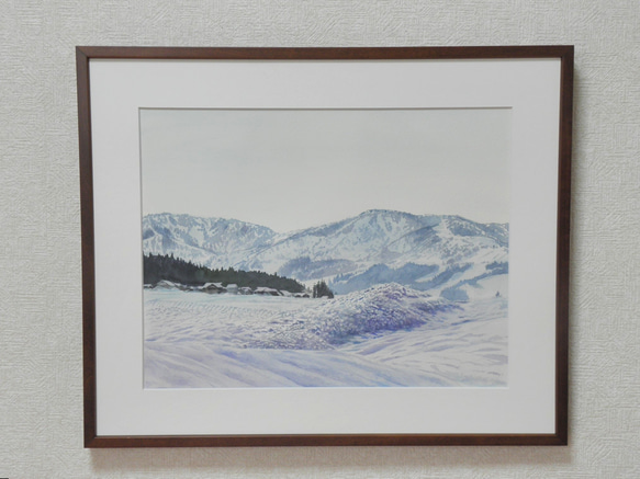 絵画　水彩画　風景画　画題「雪景色を求めて」 2枚目の画像